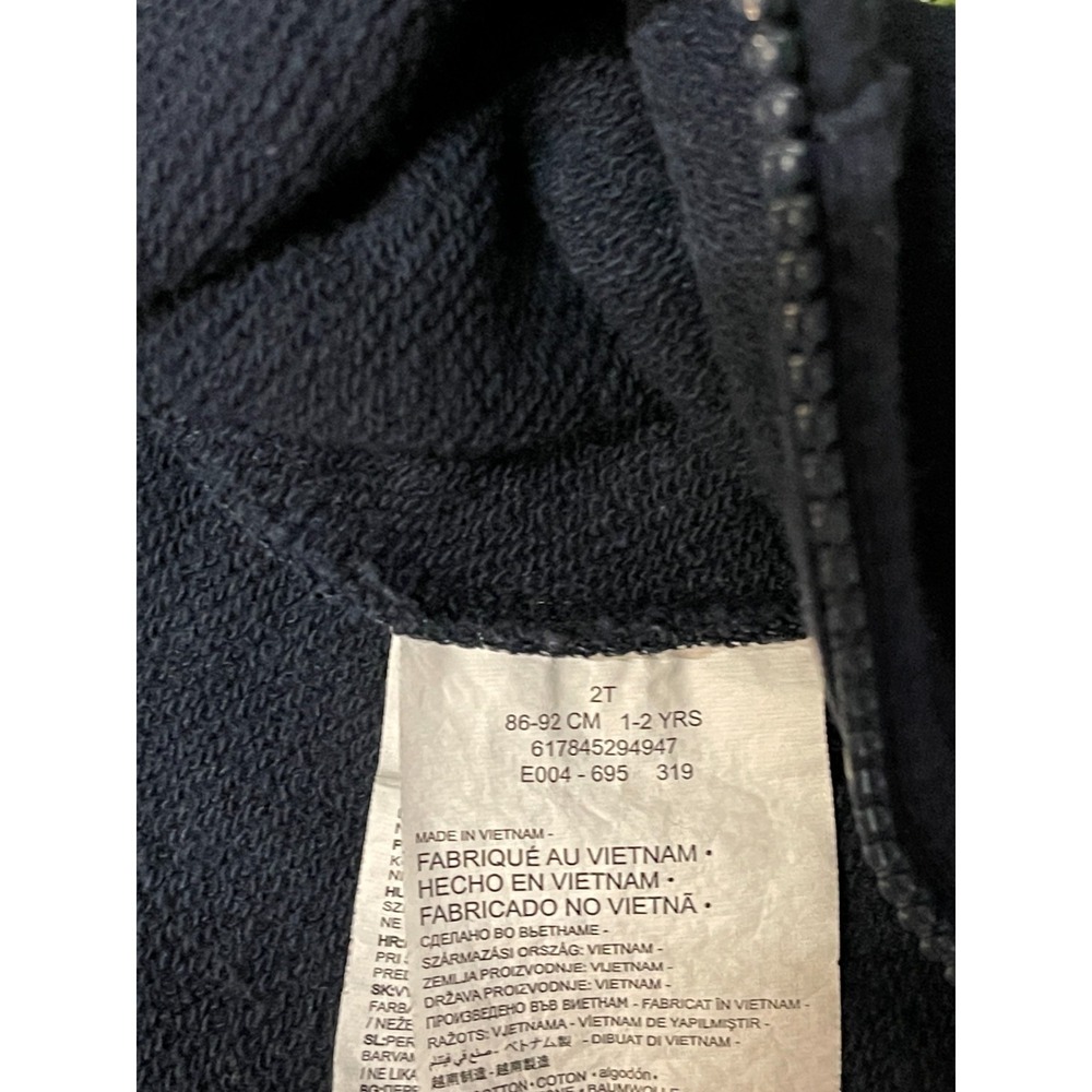 Vintage Nike Jacket Baby 2T (1-2 Years) Black Hood Club Fleece Lined‎ Full Zip - Picture 8 of 8